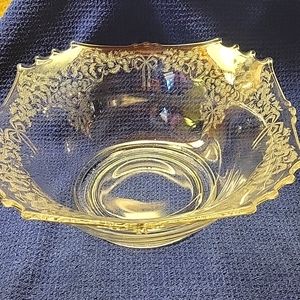 Serving bowl etched